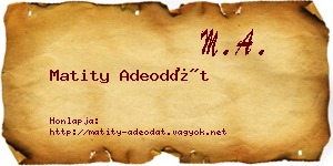 Matity Adeodát névjegykártya